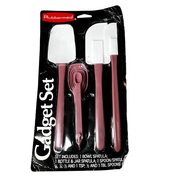 Rubbermaid Vintage Gadget Set in Rose Pink 1988 New Sealed kitchen Spatulas set - Picture 1 of 6